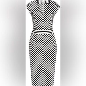 Reiss Petula Shift Dress | Cap Sleeve V-Neck Career Sheath Sz 2